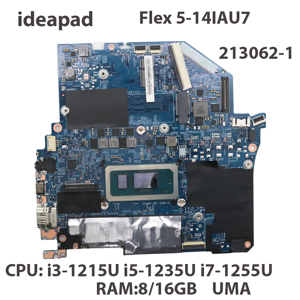 Laptop Motherboard For Lenovo ideapad Flex 5-14IAU7 213062-1 With CPU i3-1215U i5-1235U i7-1255U RAM