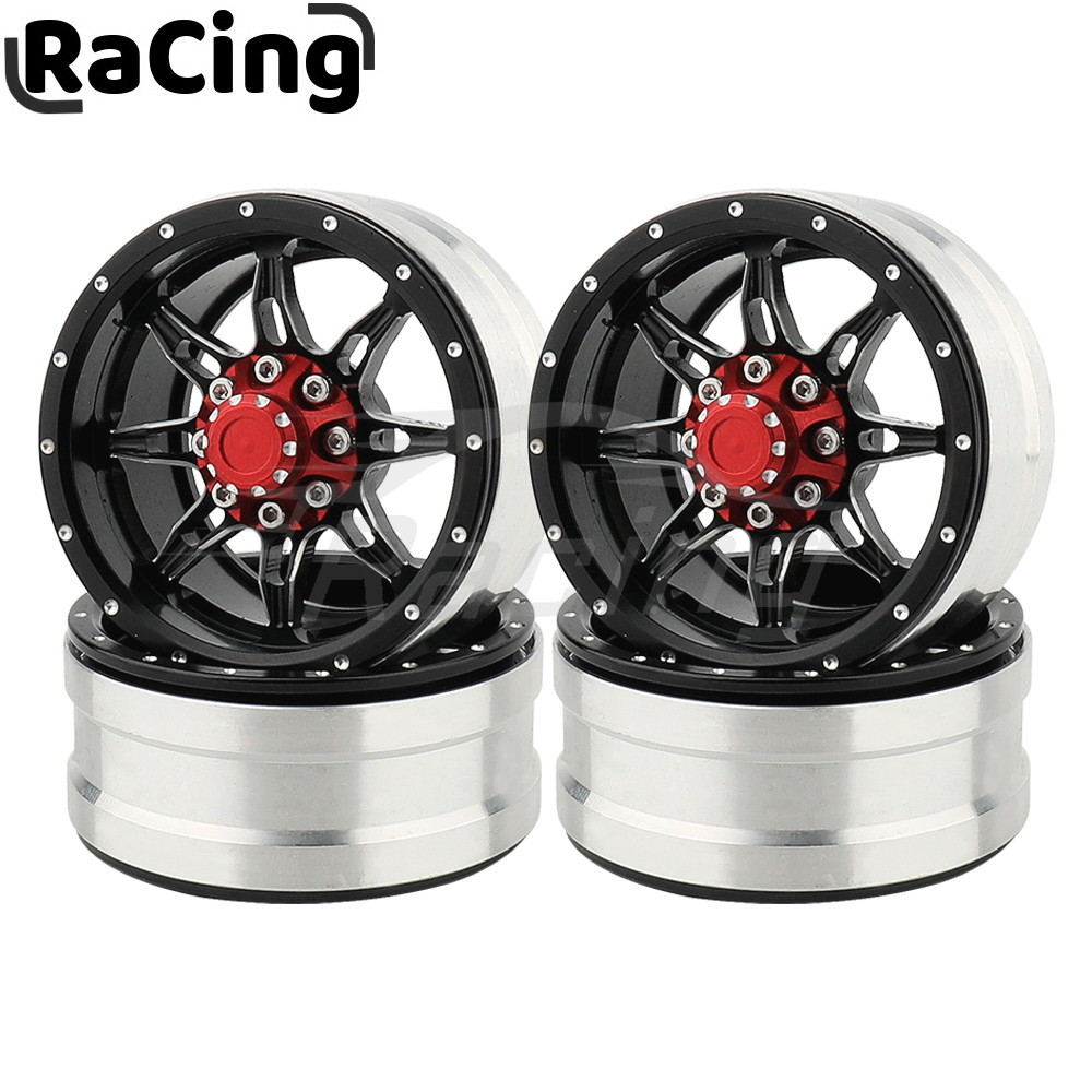 1.9 inch Metal Beadlock Wheel Rims Hubs for Axial SCX10 Tamiya CC01 1/10 RC Rock Climbing Car Crawle