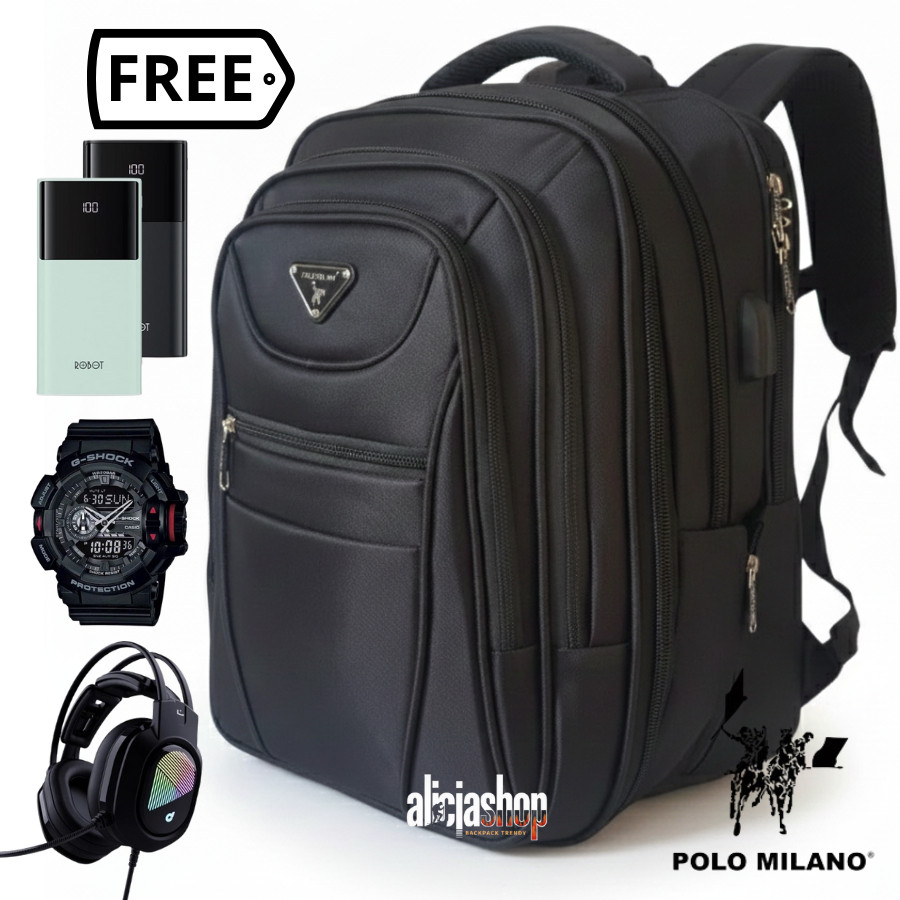 [ FREE 3 HADIAH ] Tas Ransel Pria Tas Polo Milano 88372 Tas Ransel Polo Dewasa Terbaru 2025 (TPH) Ta