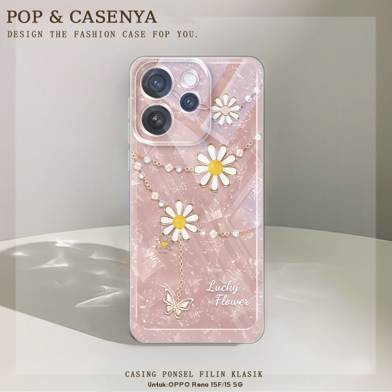 bunga daisy Untuk Terbaru Case Hp OPPO Reno 15F 15 5G Soft Casing OPPO Reno 15F 15 5G Tk3 Couple Tek