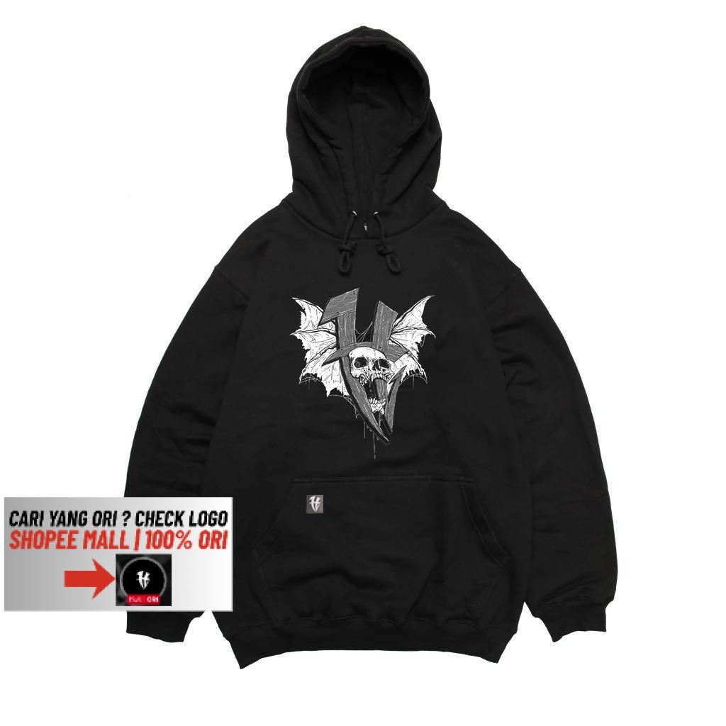 Huskey Clothing - hoodie Logo Darkness Skeleton Bat  | jaket pria | jaket hoodie