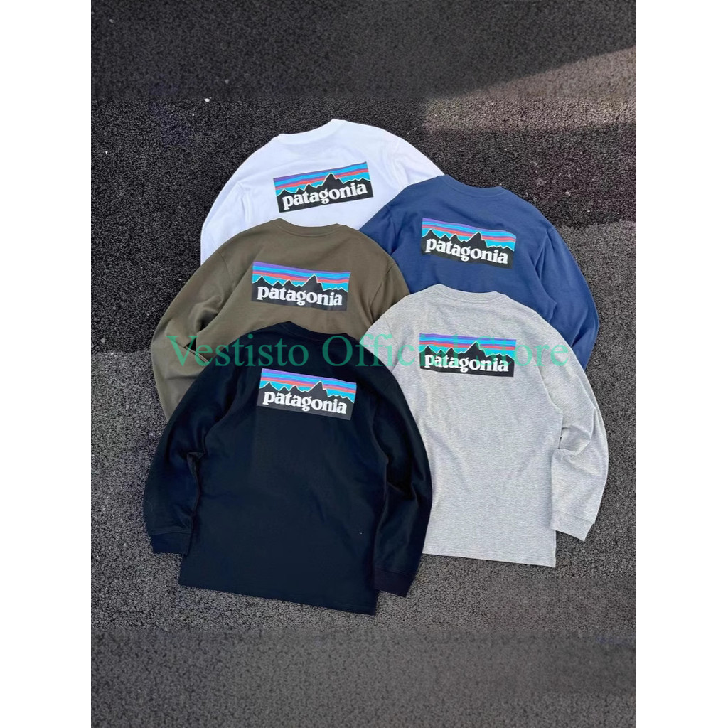 Patagonia Long Sleeve T Shirt P-6 Responsibili Men's and Women's Blend Cotton Comfortable Base Shirt