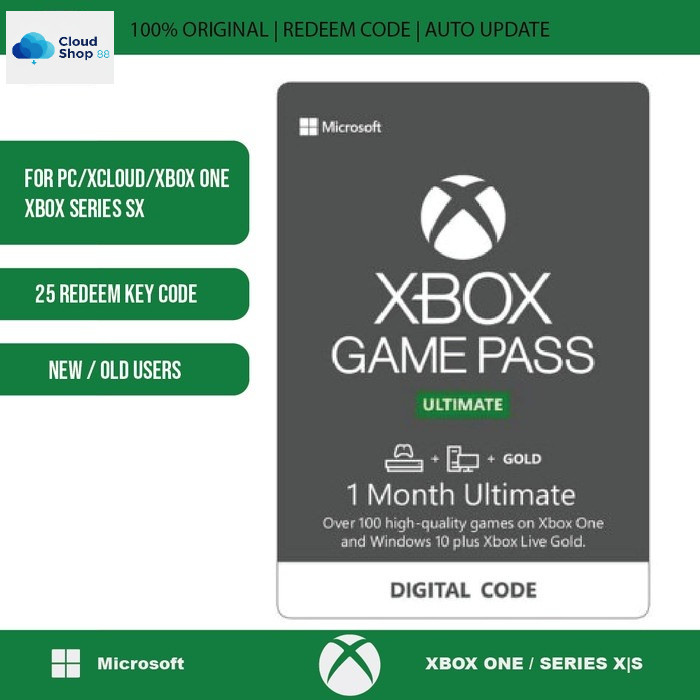 Gamepass Xbox Ultimate 1 Bulan for PC | Xbox One Series S/X dan Xcloud