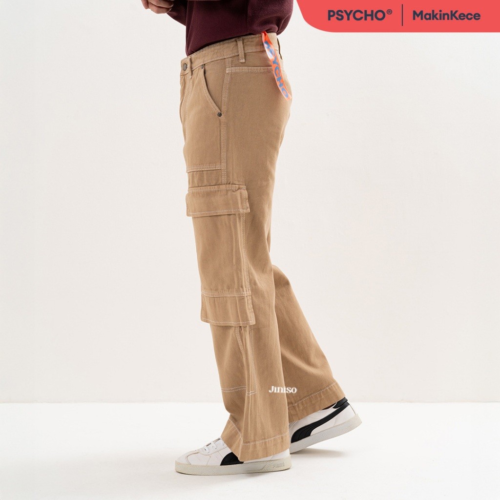 JINISO  Highwaist Cargo Loose Jeans Pria 551