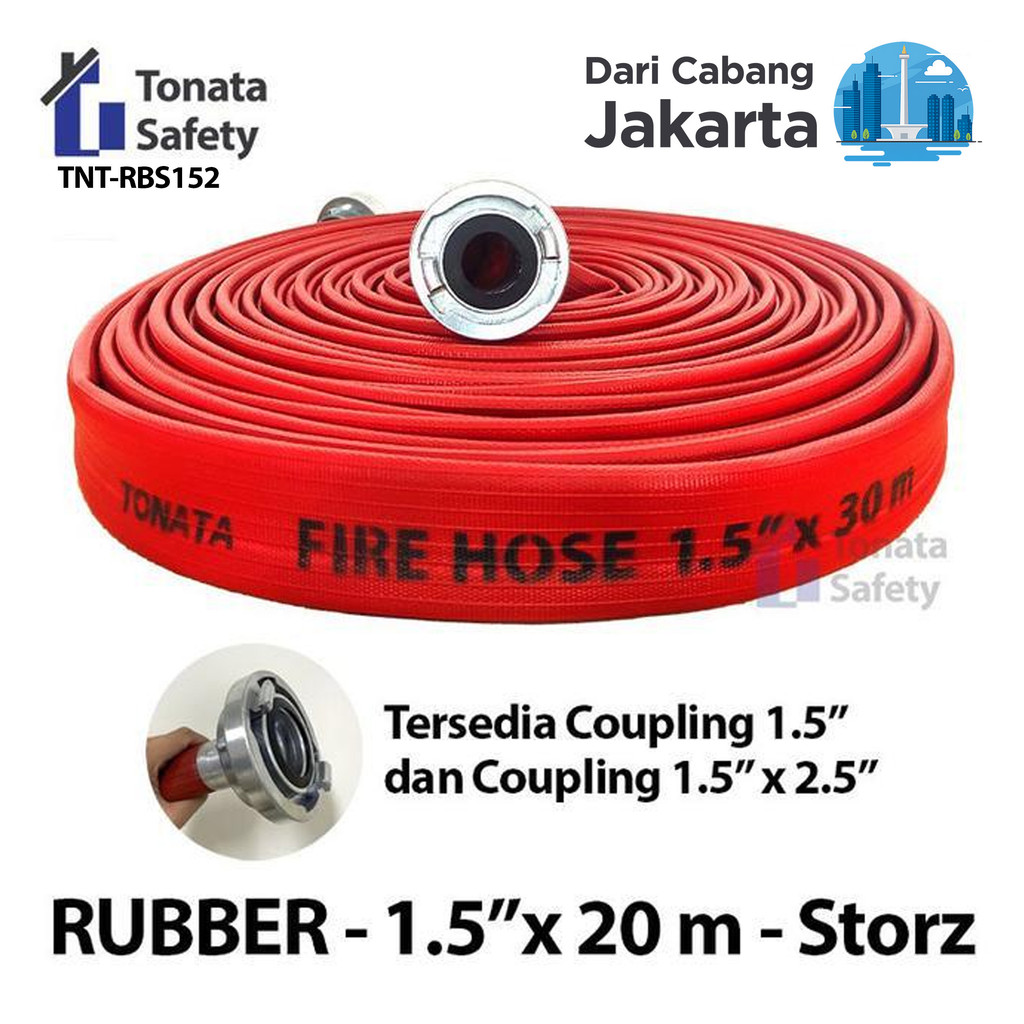 Fire Hose Rubber Storz Tonata 1.5" x 20 m / Selang Pemadam Kebakaran 20 Meter / Selang Fire Hose Rub