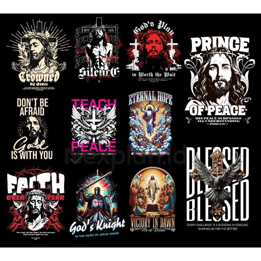1000+ Desain Kaos Rohani Kristen Katolik PNG – Yesus, Maria, Alkitab & Holy Spirit