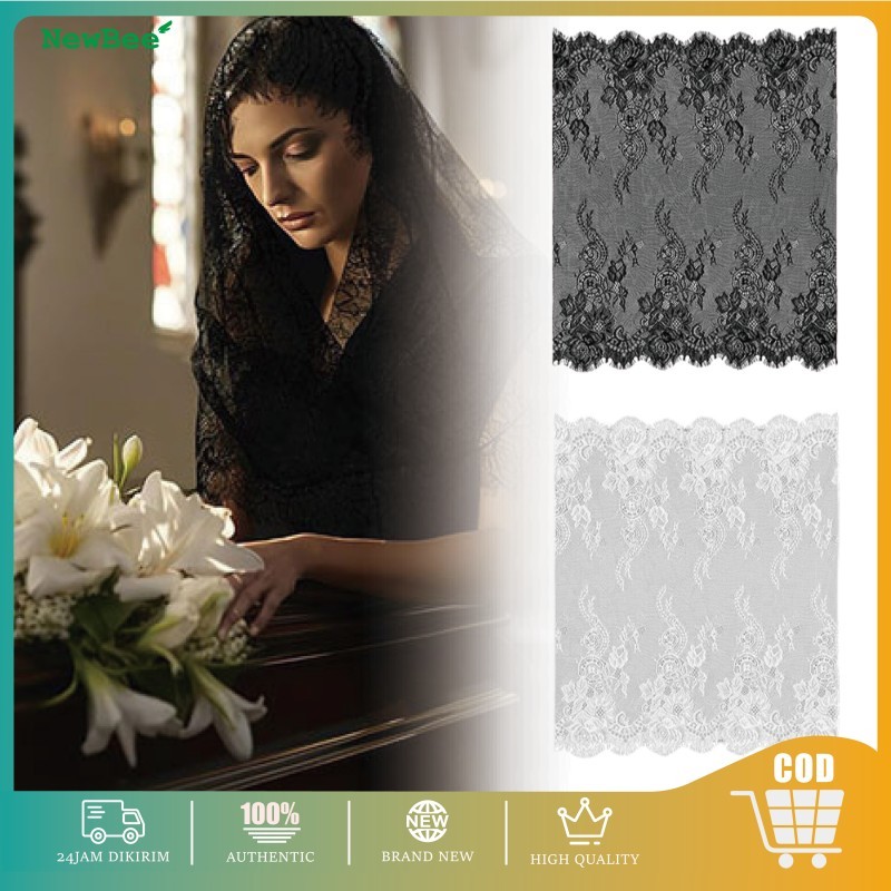 Kerudung Doa Katolik Mantilla Mantila Pasmina Lace Hijab Warna Hitam Putih Katholik Premium Berbahan