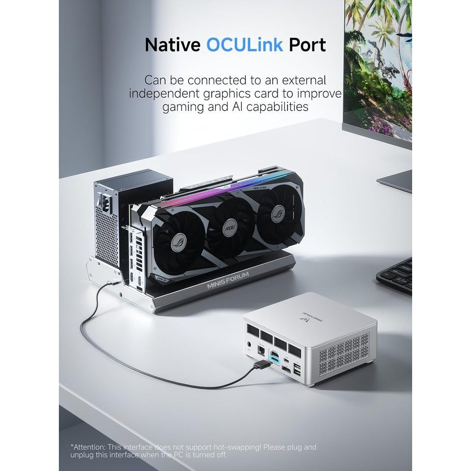 UM890 UM880 Plus Gaming Mini PC AMD Ryzen 9 8945HS 7 8845HS OCuLink USB4 25G LAN Windows 11 Desktop 