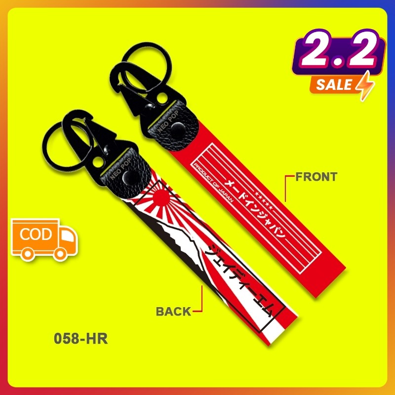 GANTUNGAN KUNCI PREMIUM LOGO JDM RISING SUN KEYCHAIN KYOKUJITSU KI MADE IN JAPAN SLAP STIKER EMBLEM 