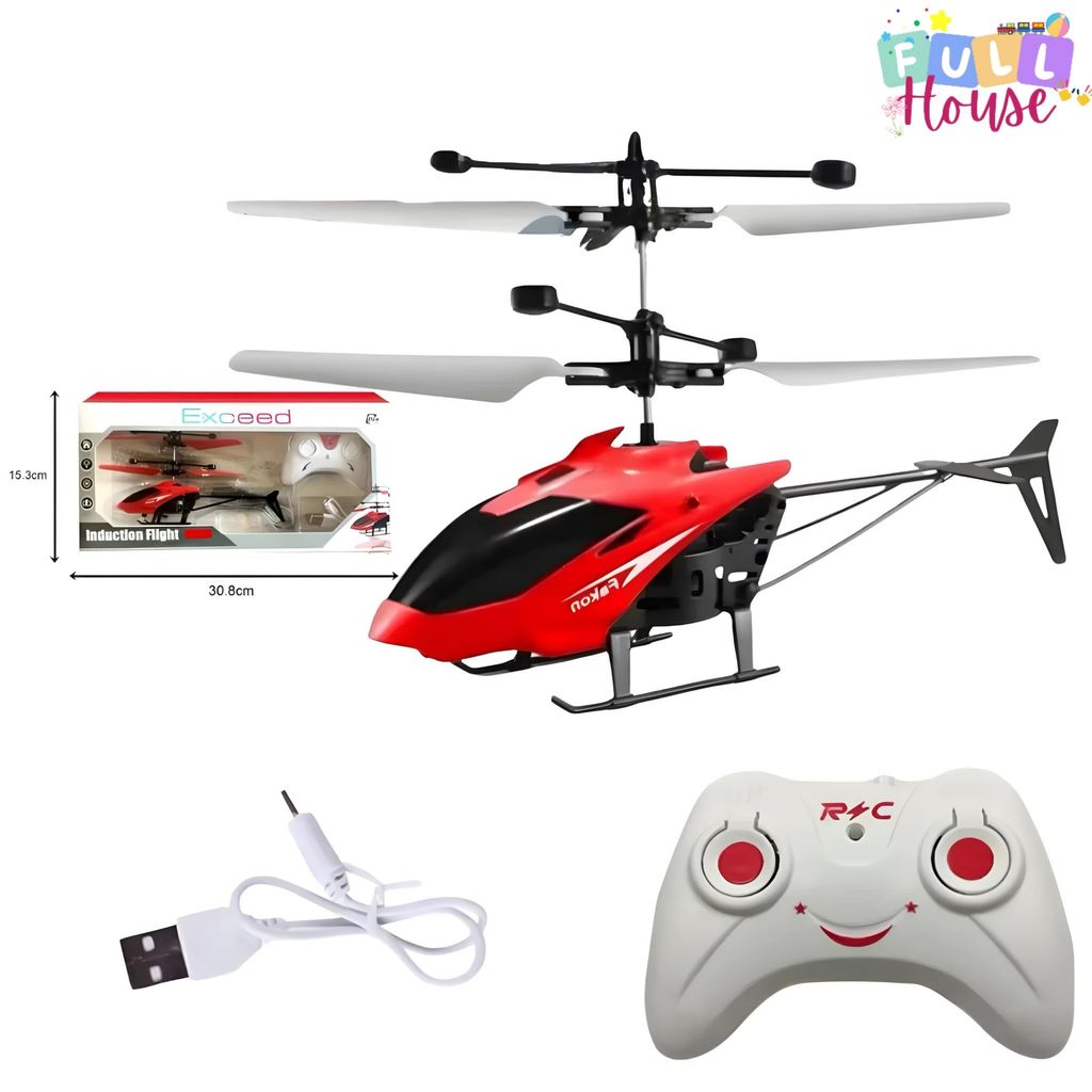 Helikopter Remote Control RC Induction Flight – Mainan Drone Helikopter Anak dengan Remote & Kabel C