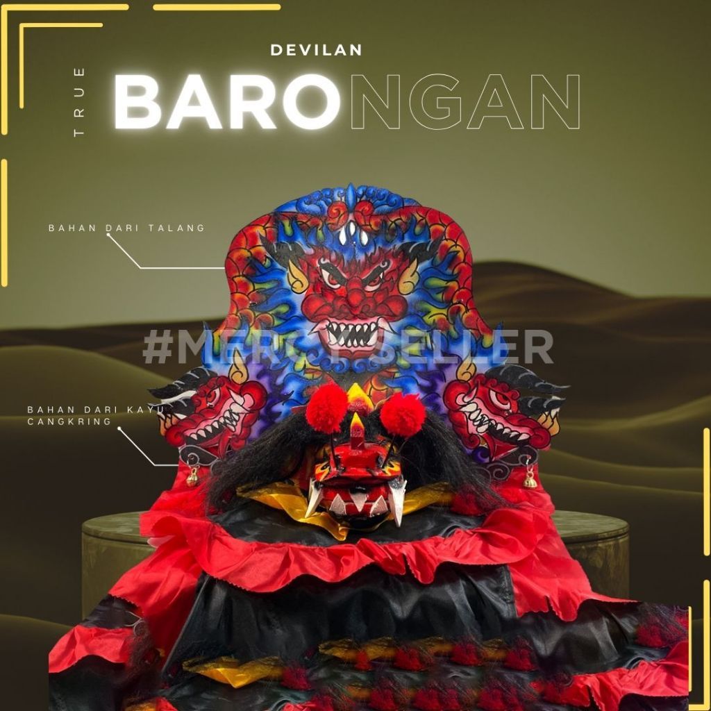 Barongan Devil Premium Kayu Motif Naga Devilan Anak ukuran 18an Terbaru MCS-026
