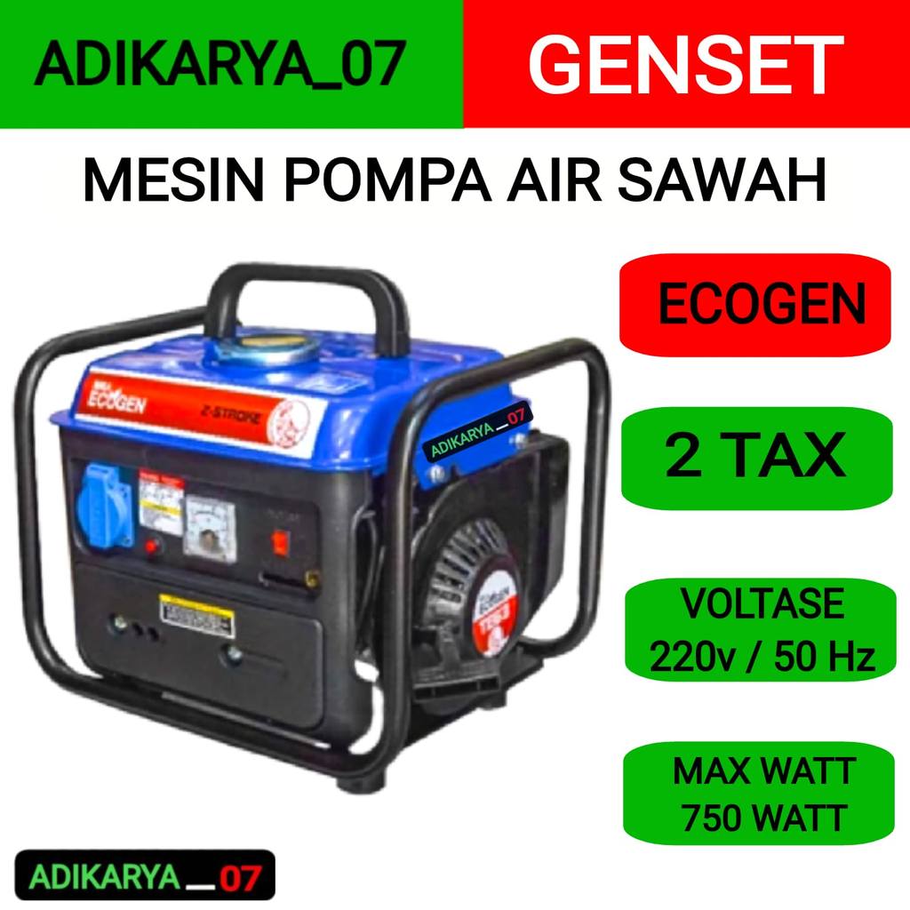 Mesin Genset Portable Generator 700 Watt 2 Tak Generator Mini Portable ECOGEN Mesin Genset Mini Port