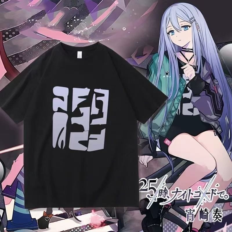 Kaos Baju Project Sekai Yoisaki Kanade Printed Kaos Yosaki Kanade Baju Anime