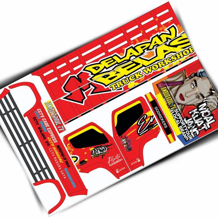 Stiker pola papercraft truk oleng Trending Topic HD