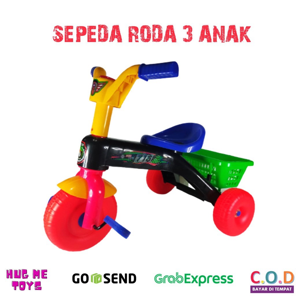 Sepeda Anak Roda Tiga Sepedah Roda 3 Plastik Mainan Edukasi Anak Laki Perempuan TM612