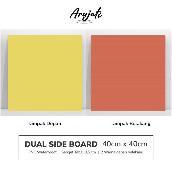 Alas Papan Background Foto 2 Sisi/Dual Side Hard board 40x40cm Arujati - Yellow