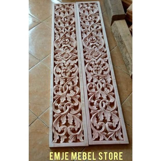 Ornamen Ukir Tempel Kayu Hiasan Dekorasi Dinding Ukiran Gebyok Ragam