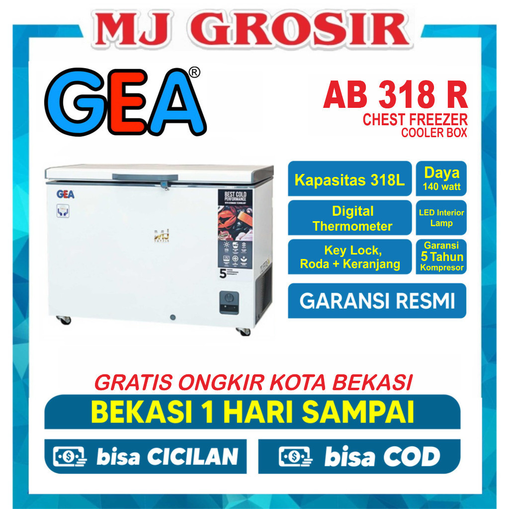 GEA AB 318 R /  F 300 LV / SRF 333 / PCF 318  CHEST FREEZER BOX LEMARI PEMBEKU BY GEA WATTNYA KECIL 