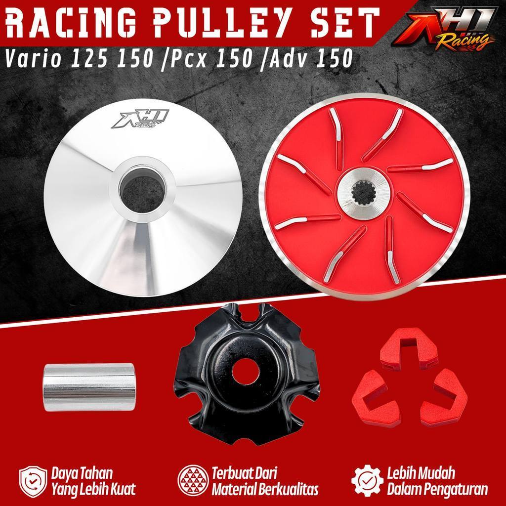AH1 PULLEY SET CUSTOM BUBUT DERAJAT 13.8 | 13.5 ALL MOTOR VARIO 110 125 150 PCX ADV GENIO NMAX AEROX