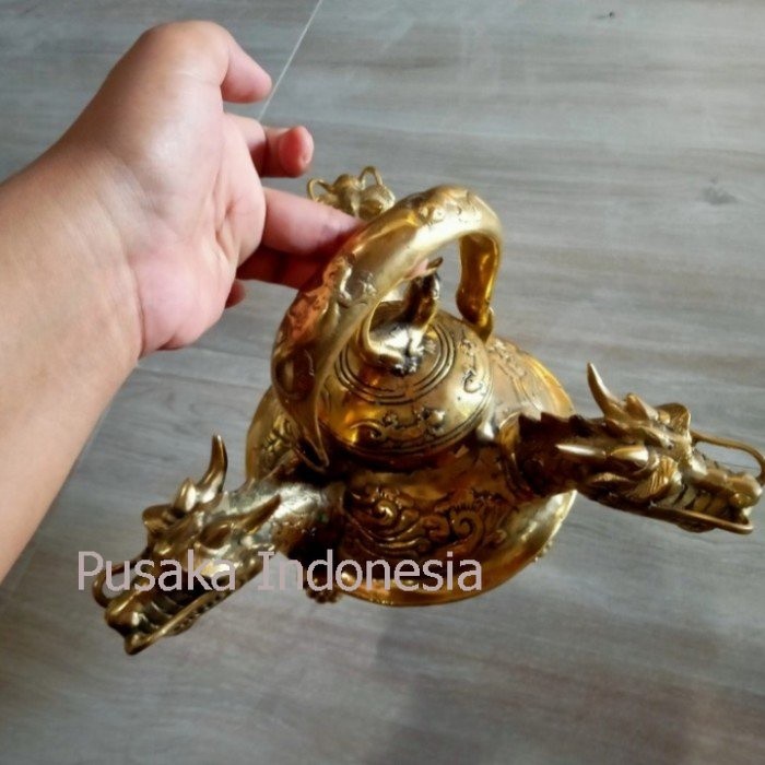 Guci Cupu 3 Kepala Naga Kuningan Asli Antik Langka Dijamin Paling Murah Seindonesia PI877