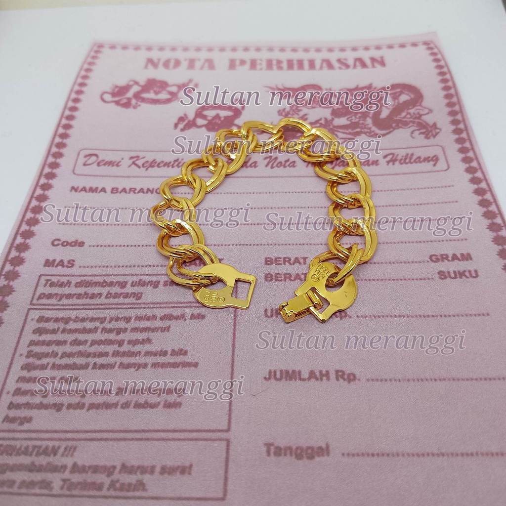 gelang rantai terbuat dari koin asli,gelang berlapis emas 24 karat tidak mudah luntur,gelang perhias