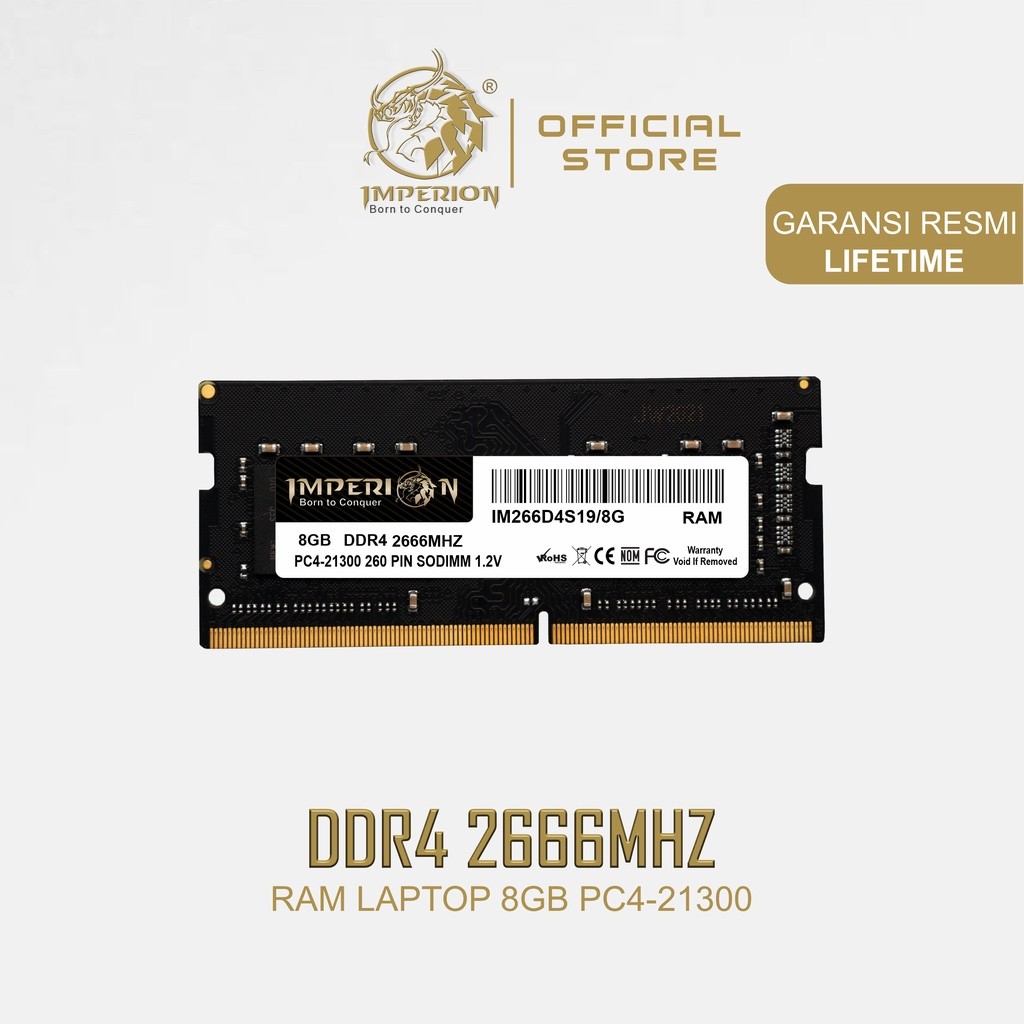 TERLARIS - RAM IMPERION DDR4 8GB 2666 MHz PC21300 2Rx8 RAM LAPTOP SODIMM (112-R1/R2)