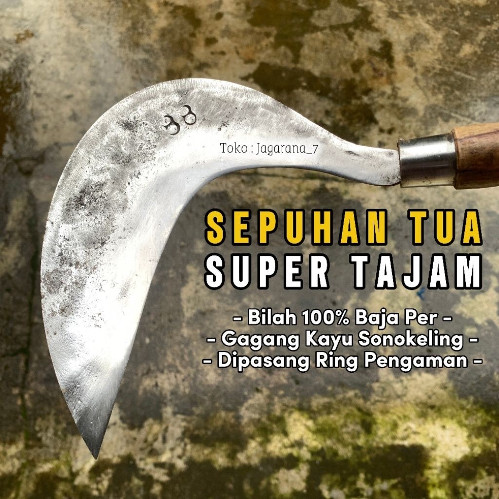 ARIT Rumput BAJA SEPUH TUA Super Tajam | Alat Buat Ngarit Pecari Pakan Ternak Original 100% Premium
