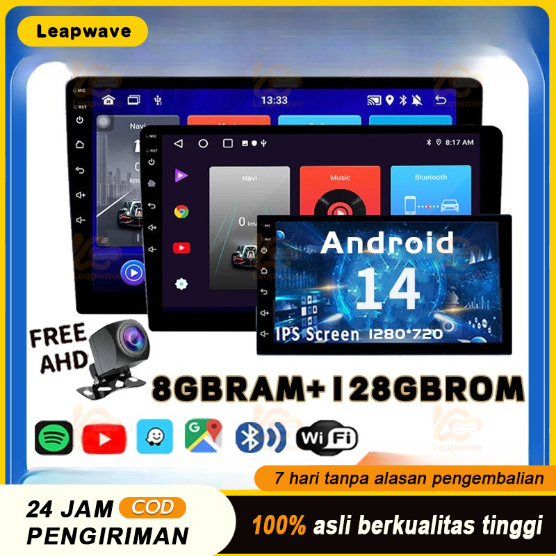 8g+128g Ips Screen Head Unit 7/9/10 Inch Car Android 14 Navigasi Untuk Toyota Daihatsu Mitsubishi An