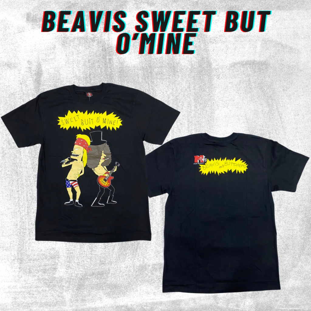 (COD) TSHIRT TAG ROCK YEAH " BEAVIS SWEET BUT O'MINE "