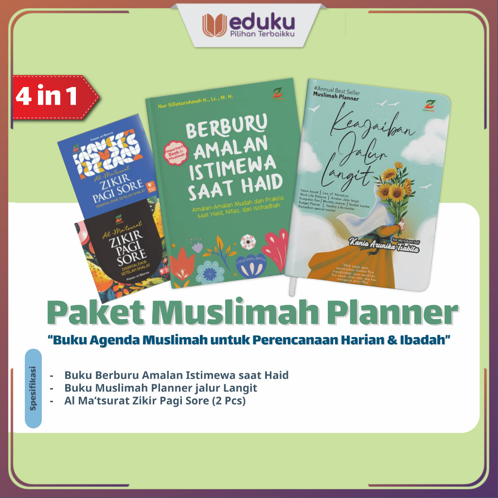 Ziyadbooks - Muslimah Planner Keajaiban Jalur Langit - Buku Jurnal Agenda Planner Tracking Amalan Ha