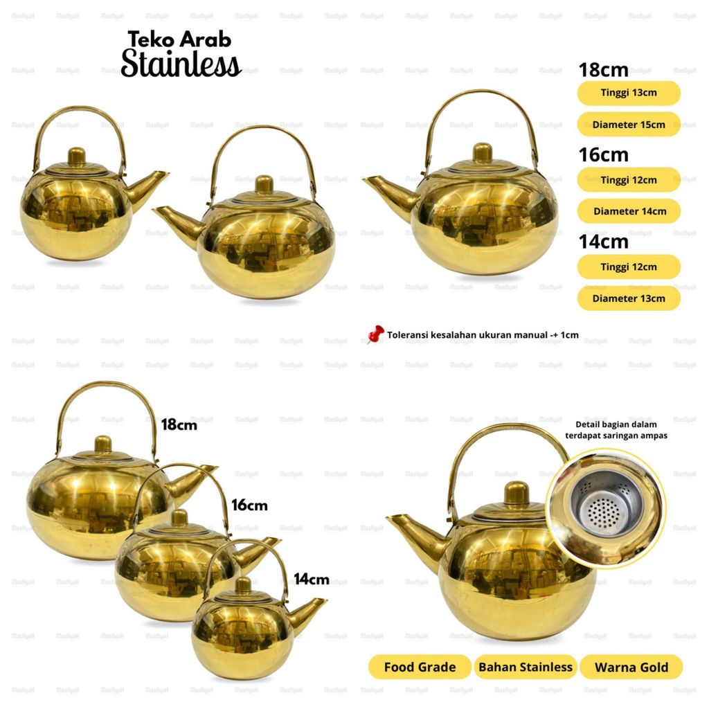 Diskon TEKO STAINLESS GOLD TEKO GOLD PLUS SARINGAN INFUSED WATER TEKO AIR ZAM ZAM TEKO TEH RIMPANG T