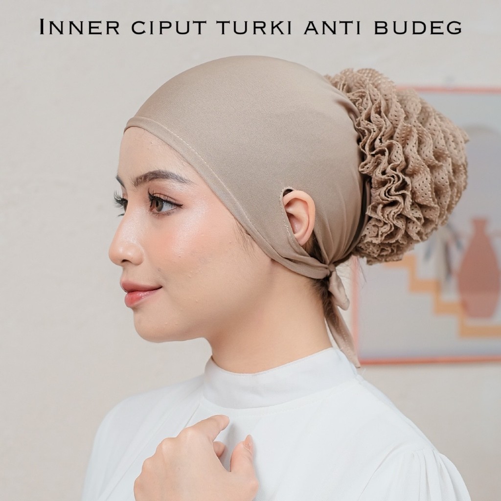 Inner Ciput Turki Anti Budeg Bolong Lubang Telinga Bahan Jersey Cepol Daleman Hijab Turkey Premium