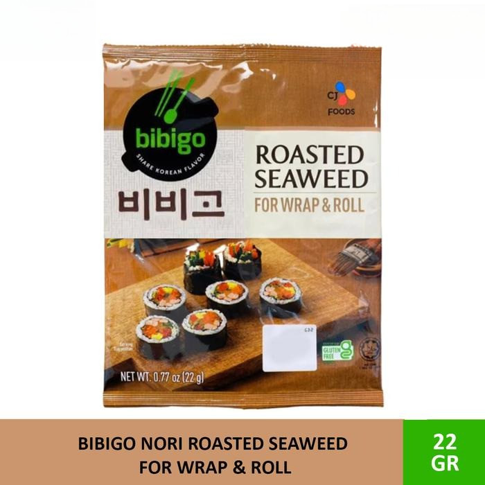BIBIGO NORI ROASTED SEAWEED FOR WRAP & ROLL 22 GR