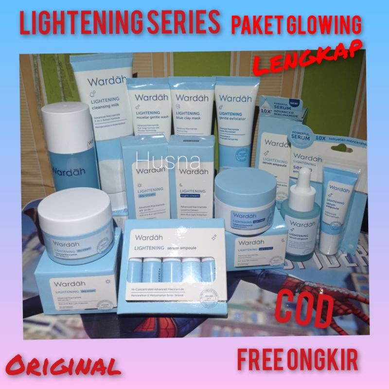 BISA COD TERMURAH Paket Glowing Wardah Lightening Series Plus Serum / Wardah Lightening Series 1 Pak