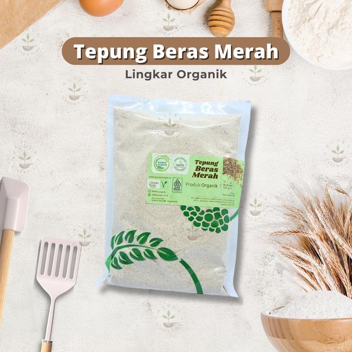 Lingkar Organik Tepung Beras Merah 500gr - Tepung Beras Merah Organik