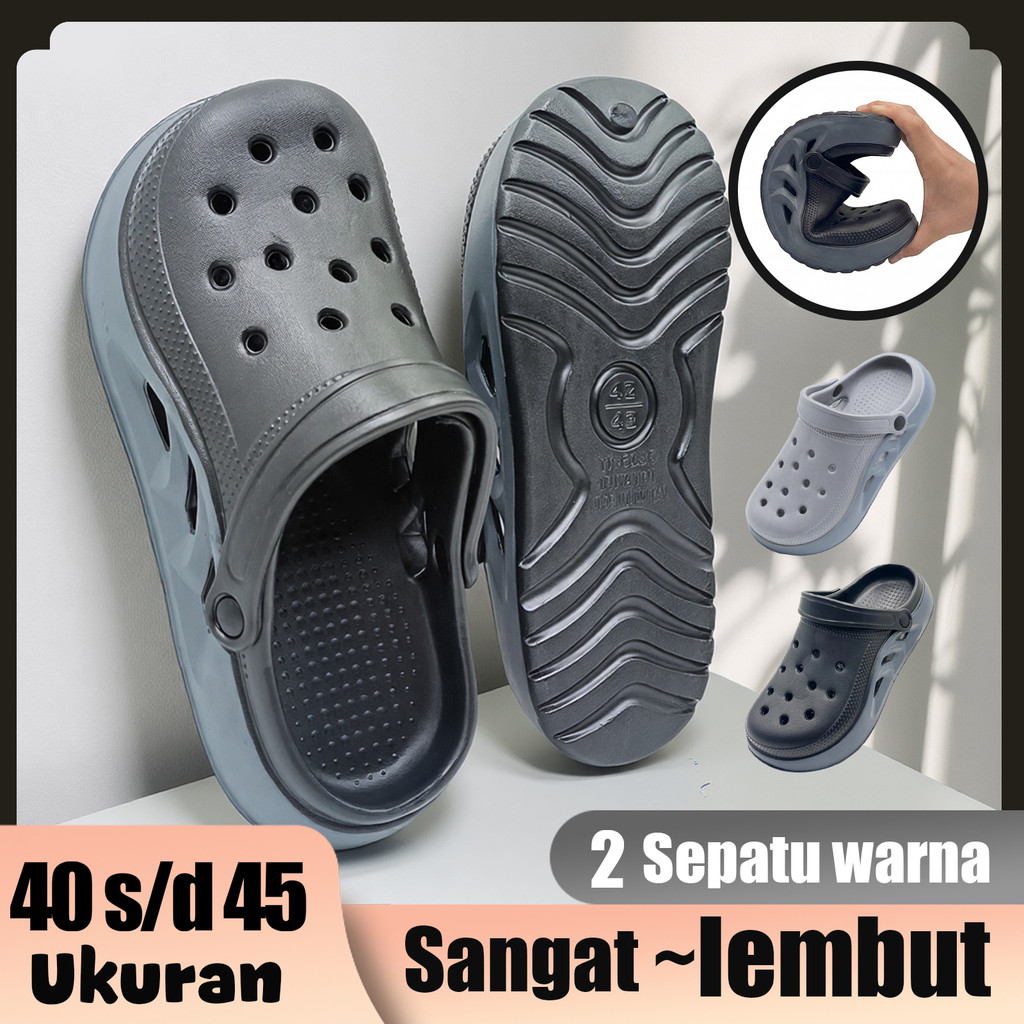 Inkayni Sandal Baim Sandal Pria Slop Full Karet Sandal Slip on Pria Casual  Anti Slip Sepatu Sandal 