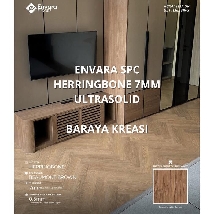 ENVARA SPC 7MM HERRINGBONE ULTRASOLID MOTIF KAYU PARKET - Beaumont Brown