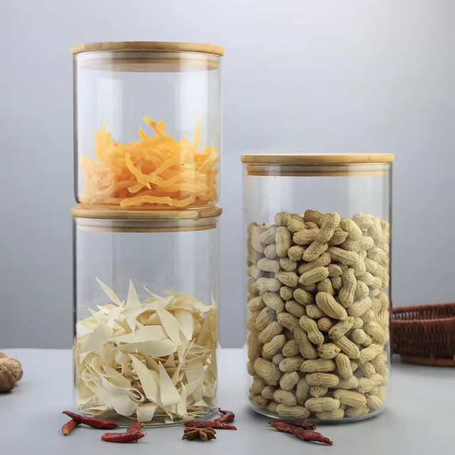 Toples Lebaran Toples Kaca Bulat Polos Tutup Kayu Kedap Udara My Home Large