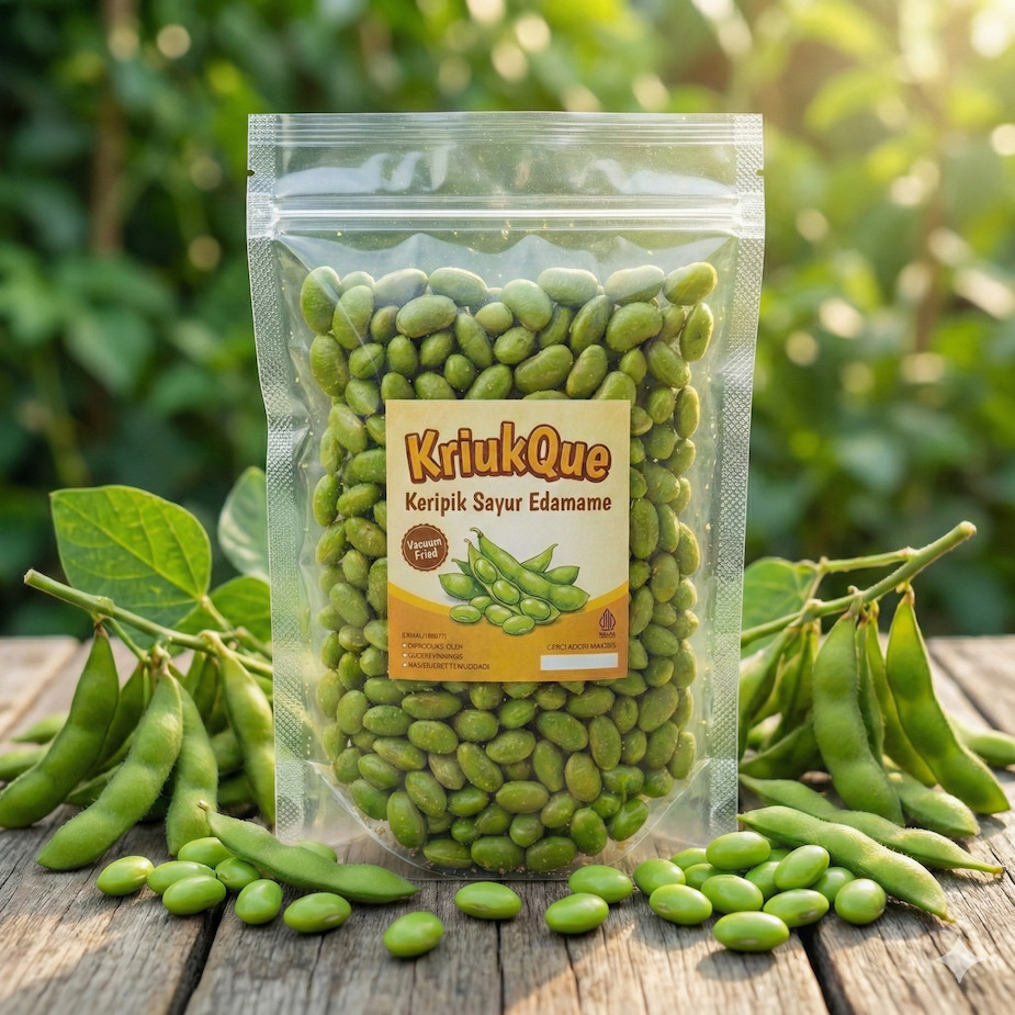 Keripik Edamame 70gr - Kedelai Jepang Cemilan Sehat Tinggi Protein Snack Diet Kolesterol Gurih