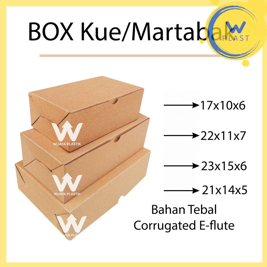 Box SERBAGUNA ( 17 21 22 23 ) @Pcs | E FLUTE uk kue roti brownies martabak souvenir dus kemasan kard