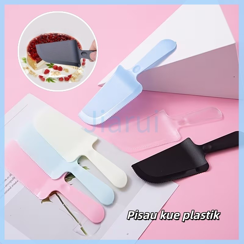 Jiarui Pisau kue warna warni / Pisau kue plastik / Pisau kue ulang tahun plastik / Pisau roti