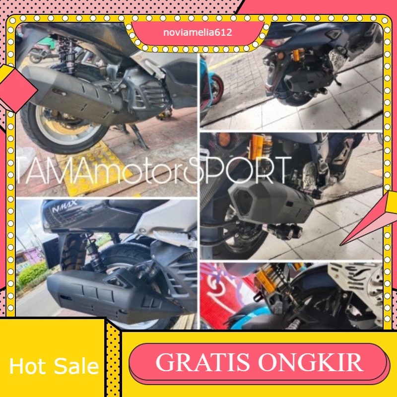 Cover Tutup Pelindung Knalpot Model Racing Big Original MHR Racing Motor Nmax-155 2015-2019 / Nmax-1