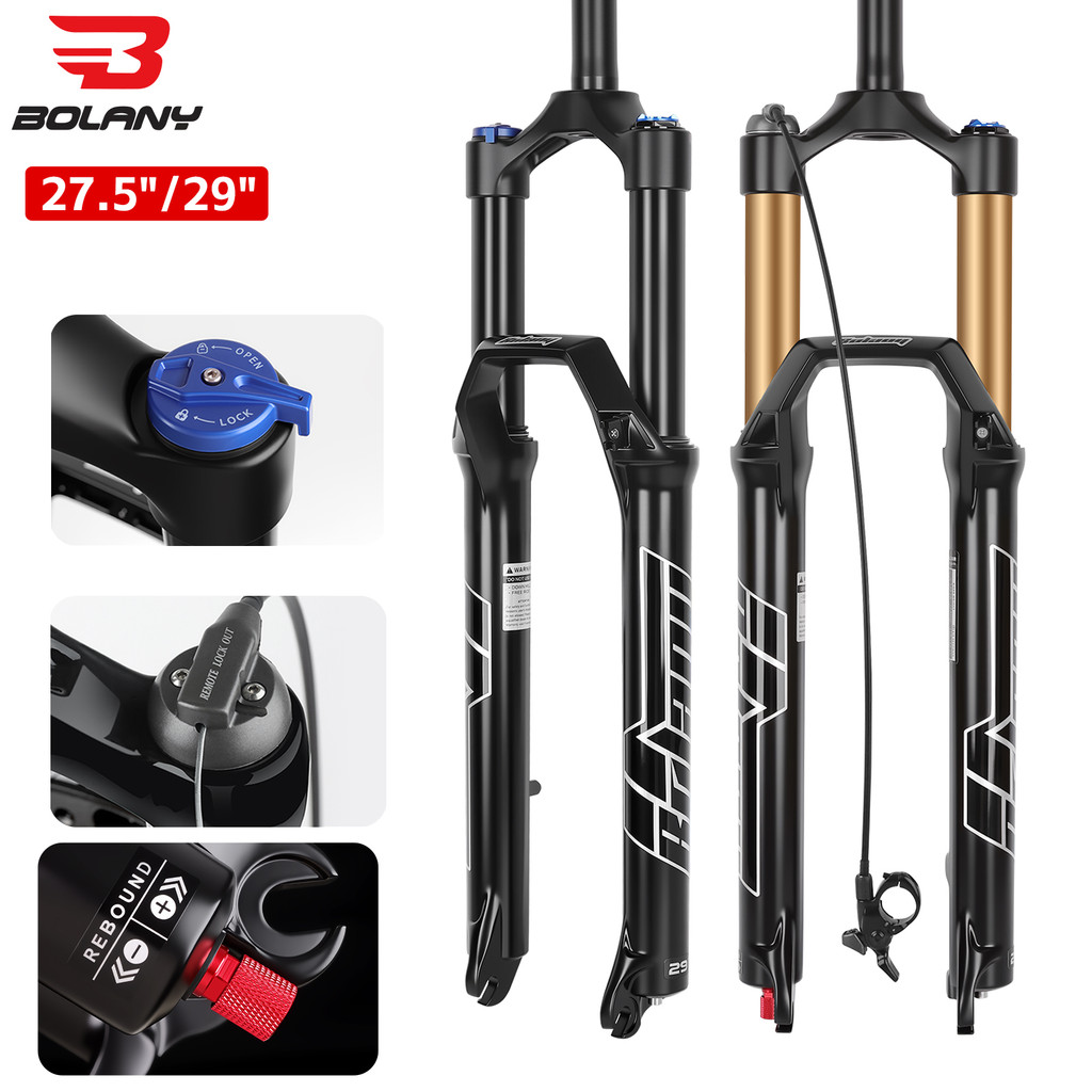 BOLANY 27.5 29er Air Fork Suspensi Sepeda 9x100mm MTB Shock Depan Sepeda 34mm Inter Tube Fork Dapat 