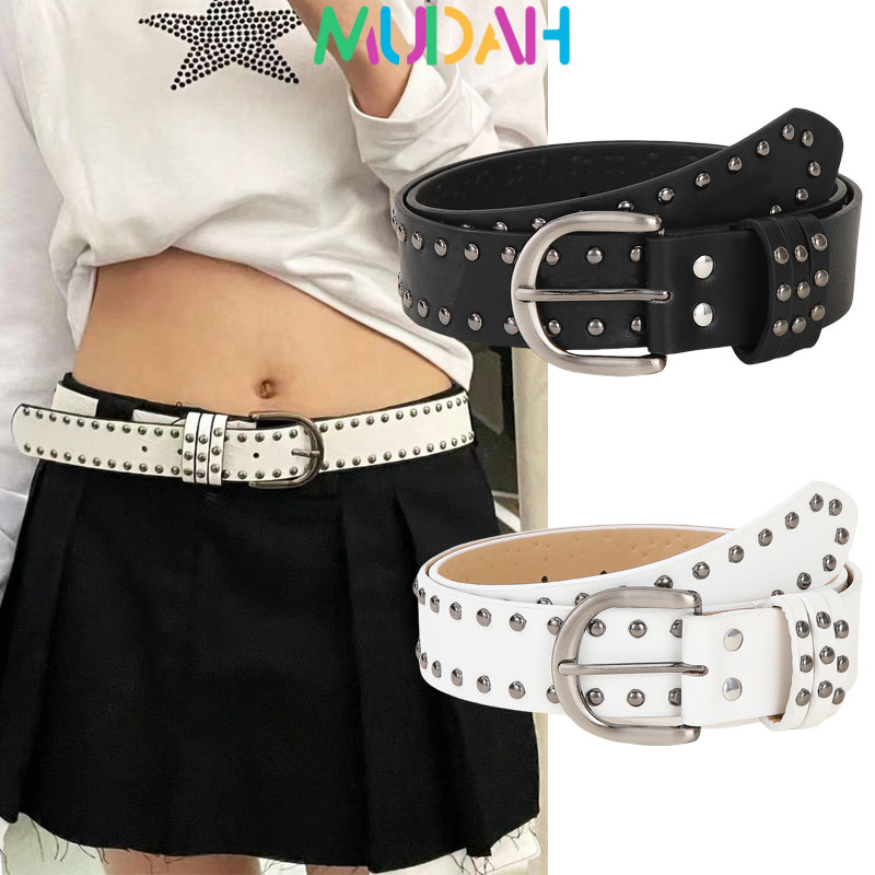 Hitam/Putih Ikat Pinggang Wanita/Pria Belt Y2K Tahun Ikat Fashion Korea Simple Dan Serbaguna Belt Pu