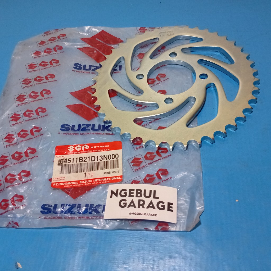 Gear Belakang SATRIA R RU Hiu 120 2TAK 428 43T SUZUKI ORI 64511B21D13N000 SGP