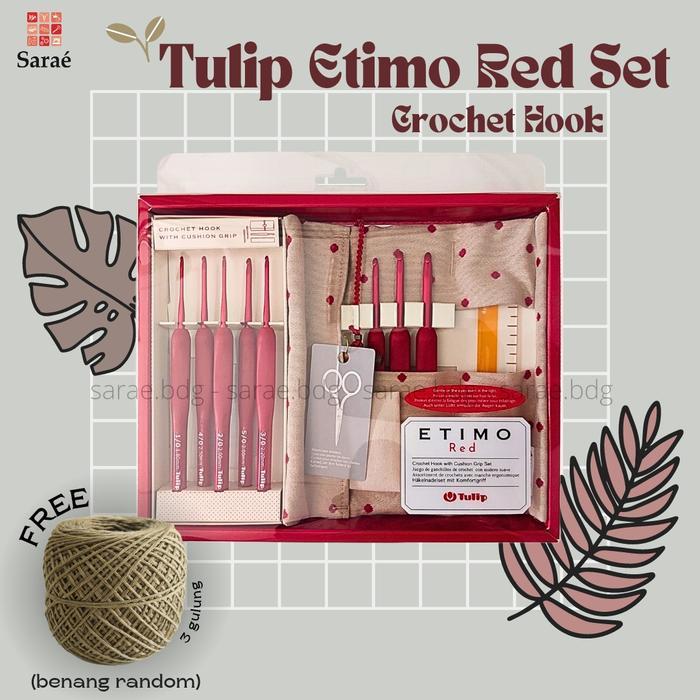 Tulip Etimo Red Crochet Hook Set / Hakpen Set Etimo Red (NEW)