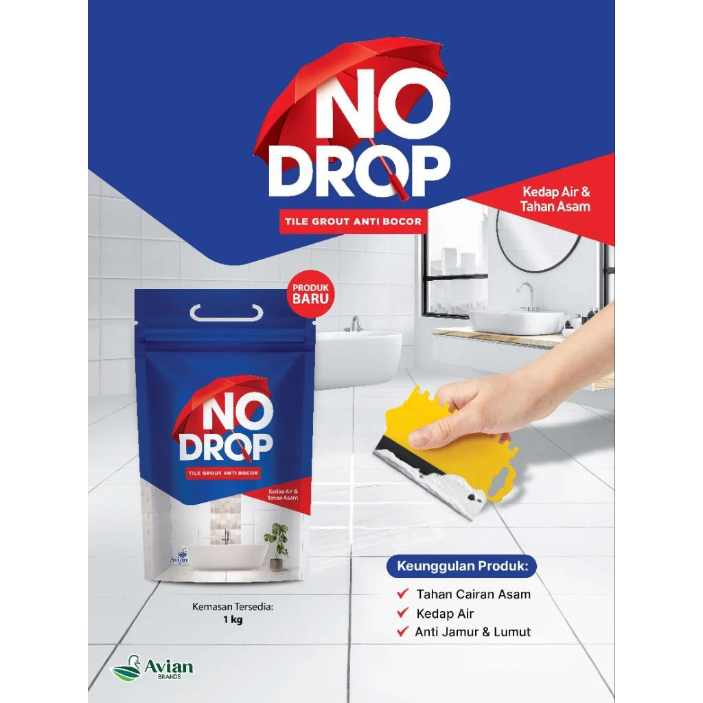 SEMEN NAT KERAMIK GRANIT KAMAR MANDI NODROP 1KG BAK MANDI LANTAI DAPUR KOLAM ANTI BOCOR TILE GROUT