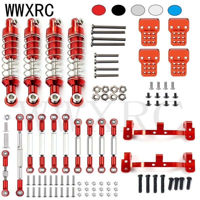 Metal Steering Link Rod Pull Rod Mount Seat Shock Absorber Set for 1/12 MN D90 D91 MN40 MN45 MN99 MN