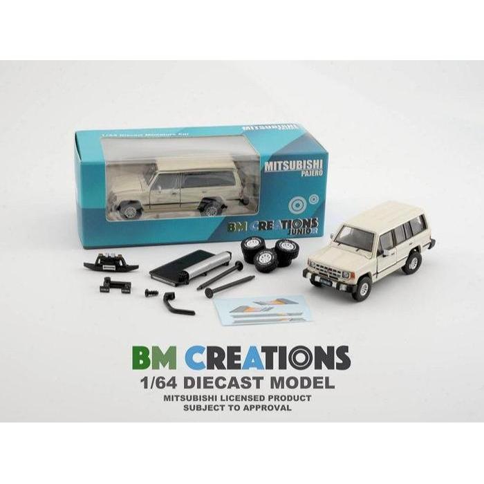 64B0241 BM CREATIONS 1983 MITSUBISHI PAJERO MK1 IVORY DIECAST MOBIL