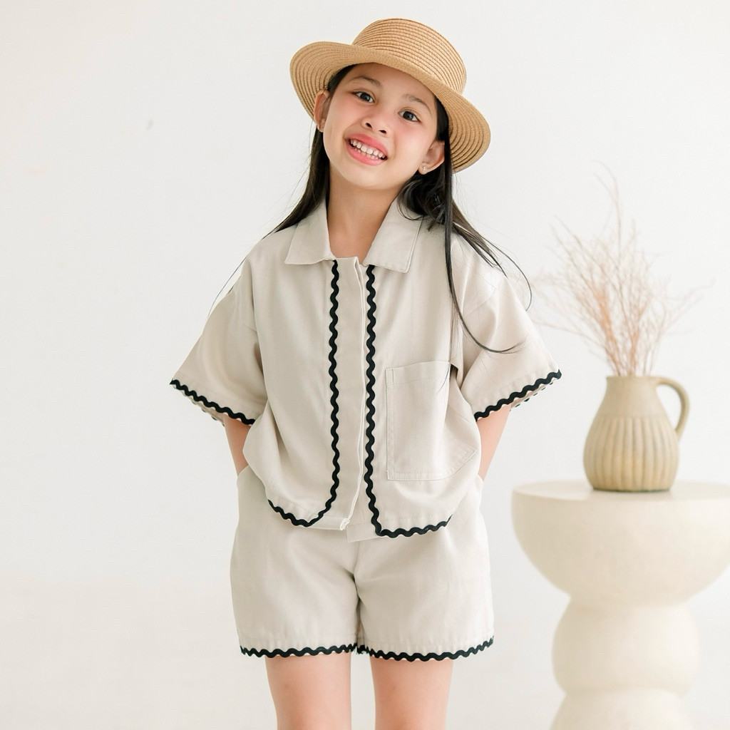 SLIDEBAR (1-8 Tahun) WILLOW-Setelan Anak Perempuan | Set Anak Perempuan | Set Anak Perempuan Korea |
